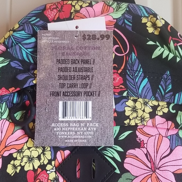 💛Caliware Floral Cotton Backpack - Picture 2 of 4